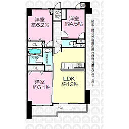 フラッツ西所沢 3LDKの間取図画像