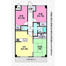 ワコーレ狭山3 3DKの間取図画像