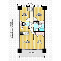 ライオンズマンション本川越駅前 3LDKの間取図画像
