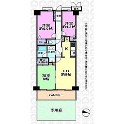 ライネスハイム久米川 3LDKの間取図画像