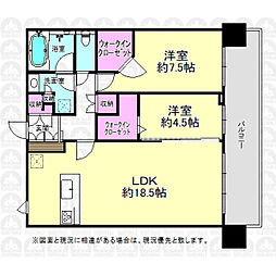 アーバンドックパークシティ豊洲タワーA 2LDKの間取図画像
