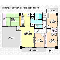 ルミナス小平弐番館 4LDKの間取図画像