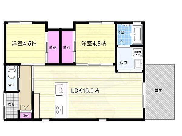 清水　小菱庵 ｜京都府京都市東山区本町通五条上る森下町(賃貸アパート2LDK・1階・57.96㎡)の写真 その2