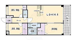 京都府京都市左京区下鴨宮崎町（賃貸マンション3LDK・1階・70.21㎡） その2