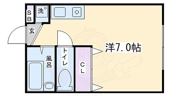 メゾン陽生ＩＩ 208｜京都府京都市北区大宮東脇台町(賃貸マンション1K・1階・20.00㎡)の写真 その2