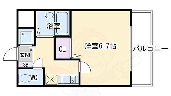 プレサンス京都東山City Life 203｜京都府京都市東山区東大路三条下る２筋目東入北木之元町(賃貸マンション1K・2階・23.40㎡)の写真 その2