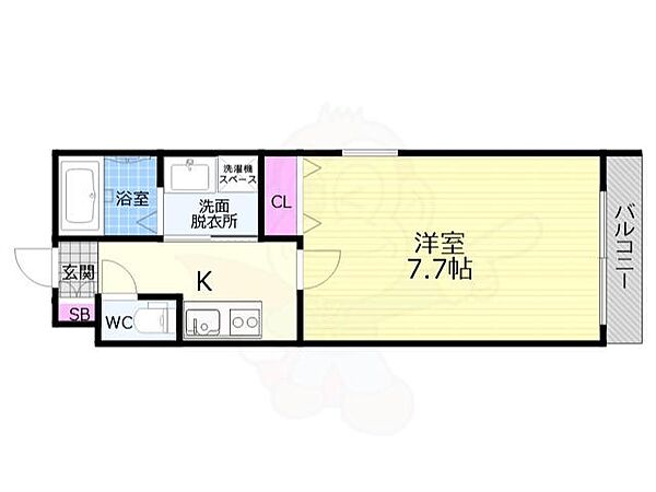 クレドール京都駅南 ｜京都府京都市南区東九条東札辻町(賃貸マンション1K・1階・24.00㎡)の写真 その2