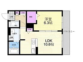 京都府京都市上京区七本松通下長者町下る三番町（賃貸アパート1LDK・2階・43.15㎡） その2