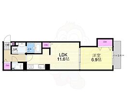 京都府京都市中京区小川通姉小路下る西堂町（賃貸マンション1LDK・4階・44.78㎡） その2