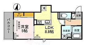 京都府京都市右京区嵯峨天龍寺今堀町（賃貸アパート1LDK・3階・34.79㎡） その2