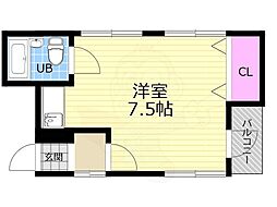 コーポ5 1Kの間取図画像