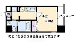 アーバンフラッツ四条西洞院 1Kの間取図画像