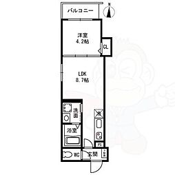 F asecia  Canare 1LDKの間取図画像