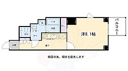 アスヴェル京都二条駅前 1Kの間取図画像