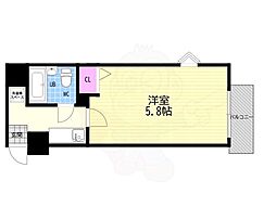 エスリード京都駅前 1Kの間取図画像