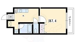 クリスタルグランツ京都御所北 1Kの間取図画像