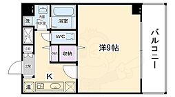 AMI四条烏丸 1Kの間取図画像