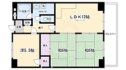 パルテ西京極 3LDKの間取図画像