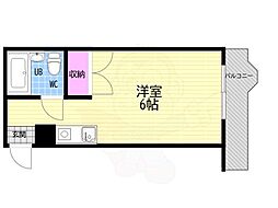 エリータ上新庄 1Kの間取図画像