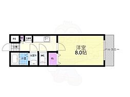 ルシール二条 1Kの間取図画像