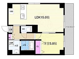 コモダカーサエンマ 1LDKの間取図画像