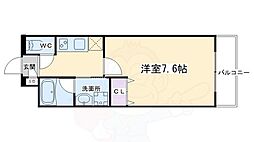 ベラジオ京都西院ウエストシティ 1Kの間取図画像