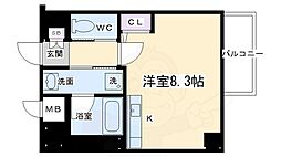 アスヴェル京都東堀川 1Kの間取図画像