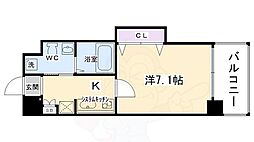 HF四条河原町レジデンス 1Kの間取図画像