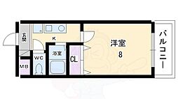 カーサクレール 1Kの間取図画像