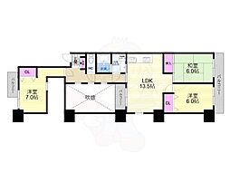 せんぼん有彩館 3LDKの間取図画像