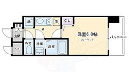 プレサンス京都五条天使突抜 1Kの間取図画像