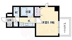 プレサンス京都御所東 1Kの間取図画像