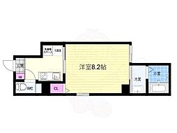 attrice東堀川 1Kの間取図画像