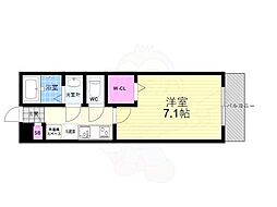 クレール北白川 1Kの間取図画像