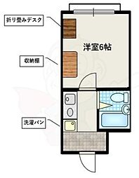 KTマンション 1Kの間取図画像
