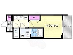 エスリード京都梅小路アヴェニテ 1Kの間取図画像