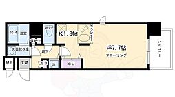 プレサンス京都四条堀川 ワンルームの間取図画像