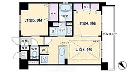 エステムプラザ京都河原町通2レジデンシャル 1SLDKの間取図画像