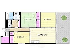 マーベラス笹屋 3LDKの間取図画像