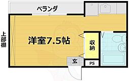 ヤングビレッジ嵯峨 1Kの間取図画像