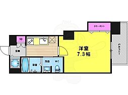 アクアプレイス京都洛南2 1Kの間取図画像