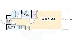 ベラジオ京都西院ウエストシティ 1Kの間取図画像