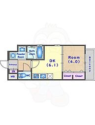 ベラジオ雅び烏丸十条2 1DKの間取図画像