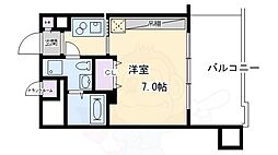 ベラジオ四条烏丸 1Kの間取図画像