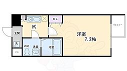 プレサンスNEO京都烏丸 1Kの間取図画像