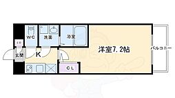 下鴨グランドビル 1Kの間取図画像