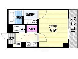 エテルノポッソ 1Kの間取図画像