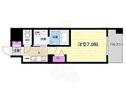 アスヴェル京都太秦 1Kの間取図画像