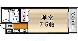 サンハイム幸 1Kの間取図画像