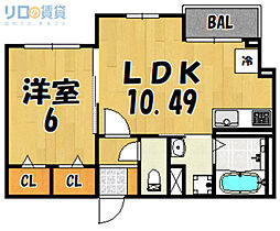 大阪府大阪市東淀川区南江口3丁目（賃貸アパート1LDK・1階・39.47㎡） その2